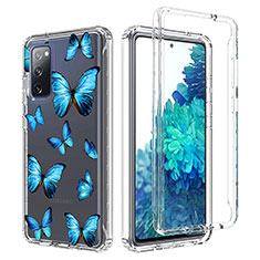 Custodia Silicone Trasparente Ultra Sottile Morbida Cover Fronte e Retro 360 per Samsung Galaxy S20 FE 5G Blu