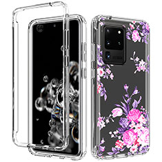 Custodia Silicone Trasparente Ultra Sottile Morbida Cover Fronte e Retro 360 per Samsung Galaxy S20 Ultra 5G Rosa