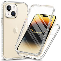 Custodia Silicone Trasparente Ultra Sottile Morbida Cover Fronte e Retro 360 ZJ1 per Apple iPhone 14 Plus Chiaro