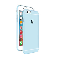 Custodia Silicone Trasparente Ultra Sottile Morbida per Apple iPhone 6 Plus Blu