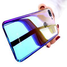 Custodia Silicone Trasparente Ultra Sottile Morbida Sfumato A02 per Apple iPhone 7 Plus Blu