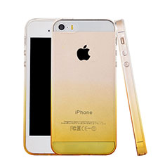 Custodia Silicone Trasparente Ultra Sottile Morbida Sfumato per Apple iPhone 5S Giallo