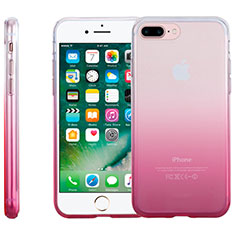 Custodia Silicone Trasparente Ultra Sottile Morbida Sfumato per Apple iPhone 8 Plus Rosa