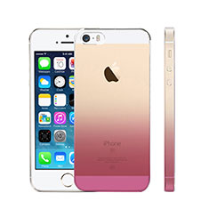 Custodia Silicone Trasparente Ultra Sottile Morbida Sfumato per Apple iPhone SE Rosa
