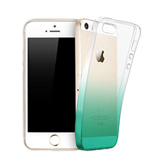 Custodia Silicone Trasparente Ultra Sottile Morbida Sfumato per Apple iPhone SE Verde
