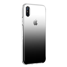 Custodia Silicone Trasparente Ultra Sottile Morbida Sfumato per Apple iPhone Xs Max Nero