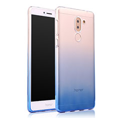 Custodia Silicone Trasparente Ultra Sottile Morbida Sfumato per Huawei Honor 6X Pro Blu