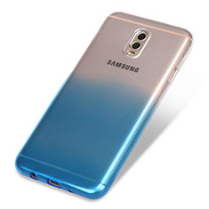 Custodia Silicone Trasparente Ultra Sottile Morbida Sfumato per Samsung Galaxy C7 (2017) Blu