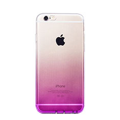 Custodia Silicone Trasparente Ultra Sottile Morbida Sfumato Z01 per Apple iPhone 6 Plus Viola