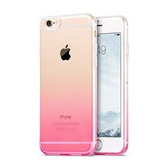 Custodia Silicone Trasparente Ultra Sottile Morbida Sfumato Z01 per Apple iPhone 6 Rosa
