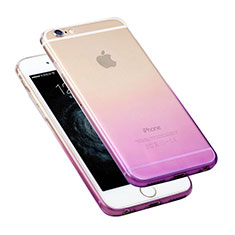 Custodia Silicone Trasparente Ultra Sottile Morbida Sfumato Z01 per Apple iPhone 6 Viola