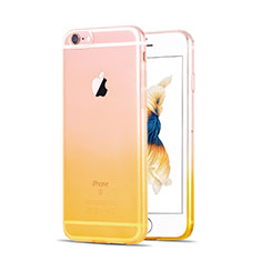 Custodia Silicone Trasparente Ultra Sottile Morbida Sfumato Z01 per Apple iPhone 6S Plus Giallo