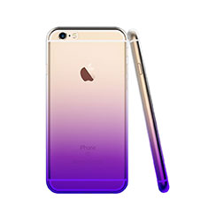 Custodia Silicone Trasparente Ultra Sottile Morbida Sfumato Z01 per Apple iPhone 6S Plus Viola