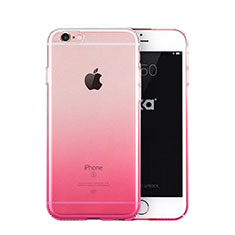 Custodia Silicone Trasparente Ultra Sottile Morbida Sfumato Z01 per Apple iPhone 6S Rosa