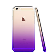 Custodia Silicone Trasparente Ultra Sottile Morbida Sfumato Z01 per Apple iPhone 6S Viola
