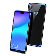 Custodia Silicone Trasparente Ultra Sottile Morbida T02 per Huawei P20 Lite Blu