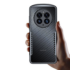 Custodia Silicone Trasparente Ultra Sottile Morbida T06 per Huawei Mate 50 Nero