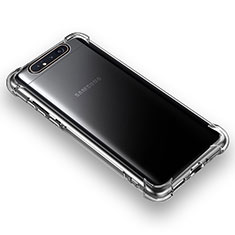 Custodia Silicone Trasparente Ultra Sottile Morbida T06 per Samsung Galaxy A80 Chiaro