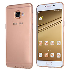 Custodia Silicone Trasparente Ultra Sottile Morbida T06 per Samsung Galaxy C5 SM-C5000 Oro