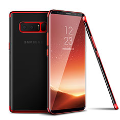 Custodia Silicone Trasparente Ultra Sottile Morbida T06 per Samsung Galaxy Note 8 Duos N950F Rosso