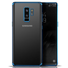 Custodia Silicone Trasparente Ultra Sottile Morbida T06 per Samsung Galaxy S9 Plus Blu