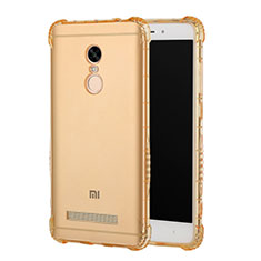 Custodia Silicone Trasparente Ultra Sottile Morbida T12 per Xiaomi Redmi Note 3 MediaTek Oro