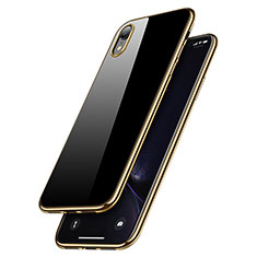 Custodia Silicone Trasparente Ultra Sottile Morbida T15 per Apple iPhone XR Oro