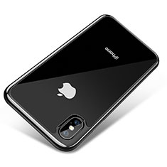 Custodia Silicone Trasparente Ultra Sottile Morbida V04 per Apple iPhone X Nero