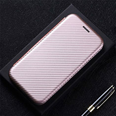 Custodia Silicone Ultra Sottile A Flip Morbida Cover Fronte e Retro 360 Gradi per Motorola Moto G9 Oro Rosa