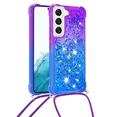 Custodia Silicone Ultra Sottile Cover Morbida Sfumato Y01B per Samsung Galaxy S21 5G Blu