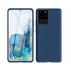 Custodia Silicone Ultra Sottile Morbida 360 Gradi Cover C01 per Samsung Galaxy S20 Ultra 5G Blu