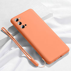 Custodia Silicone Ultra Sottile Morbida 360 Gradi Cover C02 per Oppo Reno4 5G Arancione