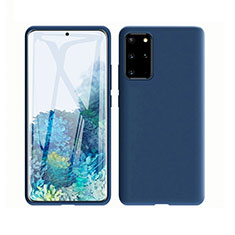 Custodia Silicone Ultra Sottile Morbida 360 Gradi Cover C02 per Samsung Galaxy S20 Plus Blu