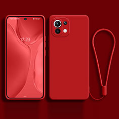 Custodia Silicone Ultra Sottile Morbida 360 Gradi Cover C02 per Xiaomi Mi 11 Lite 4G Rosso