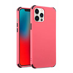 Custodia Silicone Ultra Sottile Morbida 360 Gradi Cover C03 per Apple iPhone 12 Pro Rosso Rosa