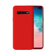 Custodia Silicone Ultra Sottile Morbida 360 Gradi Cover C03 per Samsung Galaxy S10 Plus Rosso
