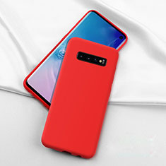 Custodia Silicone Ultra Sottile Morbida 360 Gradi Cover C04 per Samsung Galaxy S10 Rosso