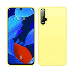 Custodia Silicone Ultra Sottile Morbida 360 Gradi Cover C06 per Huawei Nova 5 Giallo