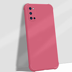 Custodia Silicone Ultra Sottile Morbida 360 Gradi Cover C06 per Oppo Reno4 Pro 5G Rosso Rosa