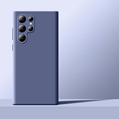 Custodia Silicone Ultra Sottile Morbida 360 Gradi Cover D01 per Samsung Galaxy S21 Ultra 5G Grigio Lavanda
