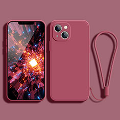 Custodia Silicone Ultra Sottile Morbida 360 Gradi Cover G02 per Apple iPhone 14 Rosso