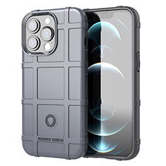 Custodia Silicone Ultra Sottile Morbida 360 Gradi Cover G05 per Apple iPhone 13 Pro Max Grigio