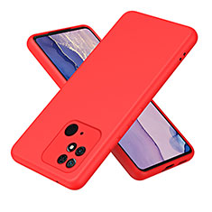 Custodia Silicone Ultra Sottile Morbida 360 Gradi Cover H01P per Xiaomi Redmi 10 India Rosso