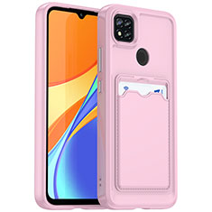 Custodia Silicone Ultra Sottile Morbida 360 Gradi Cover HD1 per Xiaomi Redmi 9 India Oro Rosa