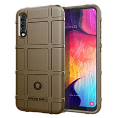 Custodia Silicone Ultra Sottile Morbida 360 Gradi Cover J01S per Samsung Galaxy A50S Marrone