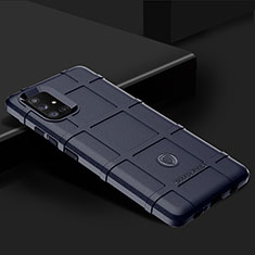 Custodia Silicone Ultra Sottile Morbida 360 Gradi Cover J01S per Samsung Galaxy A71 4G A715 Blu