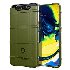 Custodia Silicone Ultra Sottile Morbida 360 Gradi Cover J01S per Samsung Galaxy A80 Verde