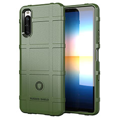 Custodia Silicone Ultra Sottile Morbida 360 Gradi Cover J01S per Sony Xperia 10 III SO-52B Verde