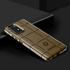 Custodia Silicone Ultra Sottile Morbida 360 Gradi Cover J02S per Samsung Galaxy A91 Marrone