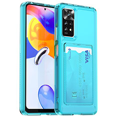 Custodia Silicone Ultra Sottile Morbida 360 Gradi Cover J02S per Xiaomi Redmi Note 11 Pro+ Plus 5G Cielo Blu